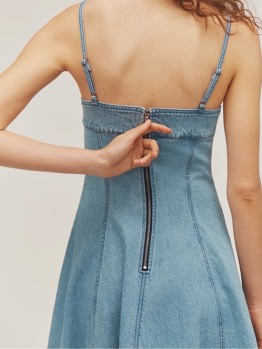 Anthropologie Marin Square-Neck Denim Midi Dress by Pilcro - Picture 4 of 6